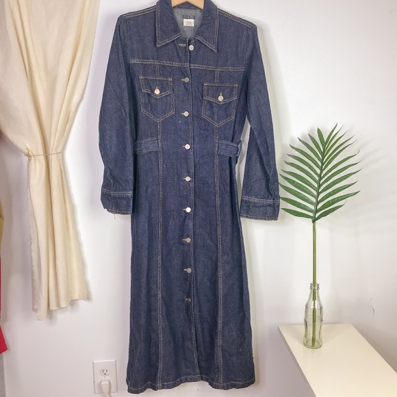 Vintage Denim Long Sleeve Dress - Picture 2 of 7